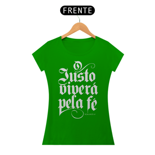 Nome do produto Camiseta Cristã O Justo Viverá pela Fé | Baby Long Quality