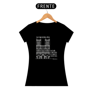 Nome do produto Camiseta Feminina Preta - Essa é uma catedral gótica