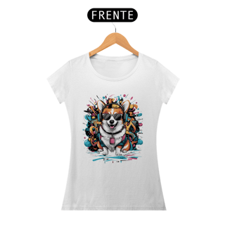 Nome do produto Camiseta Feminina Cachorro Hip Hop - Estilo e Atitude 