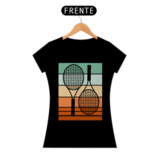 Nome do produto  Camiseta Feminina Estampada Raquetes de Tênis - Estilo Retro