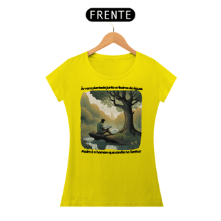 Nome do produto Camiseta Feminina Salmos 1 - Árvore plantada junto a ribeiros de águas