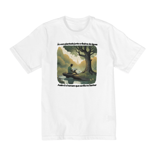 Nome do produto Camiseta Infantil (10 a 14 anos) Salmos 1 - Árvore plantada junto a ribeiros de águas
