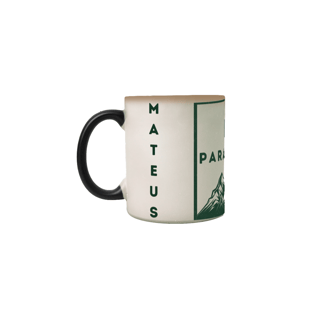 Nome do produto Caneca Mágica Fé para mover Montanhas - Letras Verdes