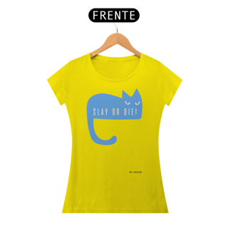 Nome do produto Camiseta Baby Long Basic  [Slay or Die] Cat