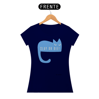 Nome do produto Camiseta Baby Long Basic  [Slay or Die] Cat