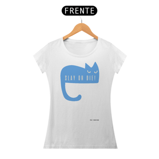 Nome do produto Camiseta Baby Long Basic  [Slay or Die] Cat
