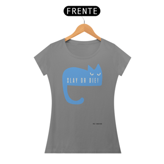 Nome do produto Camiseta Baby Long Basic  [Slay or Die] Cat