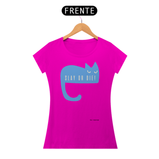 Nome do produto Camiseta Baby Long Basic  [Slay or Die] Cat