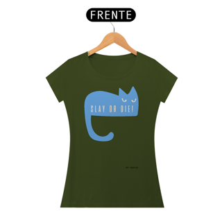 Nome do produto Camiseta Baby Long Basic  [Slay or Die] Cat