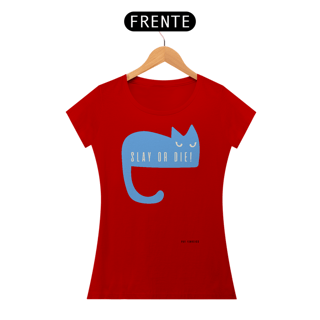 Nome do produto Camiseta Baby Long Basic  [Slay or Die] Cat