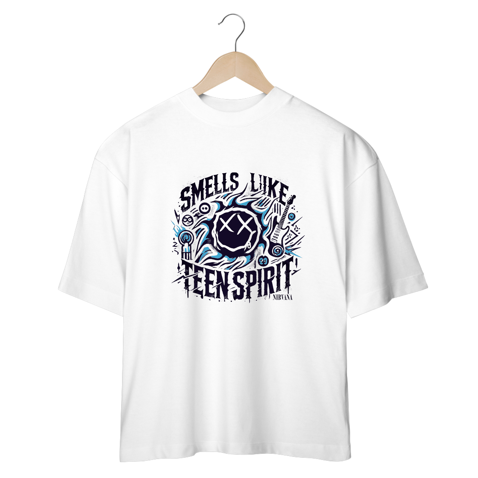 Camiseta Oversized Smells Like Teen Spirit