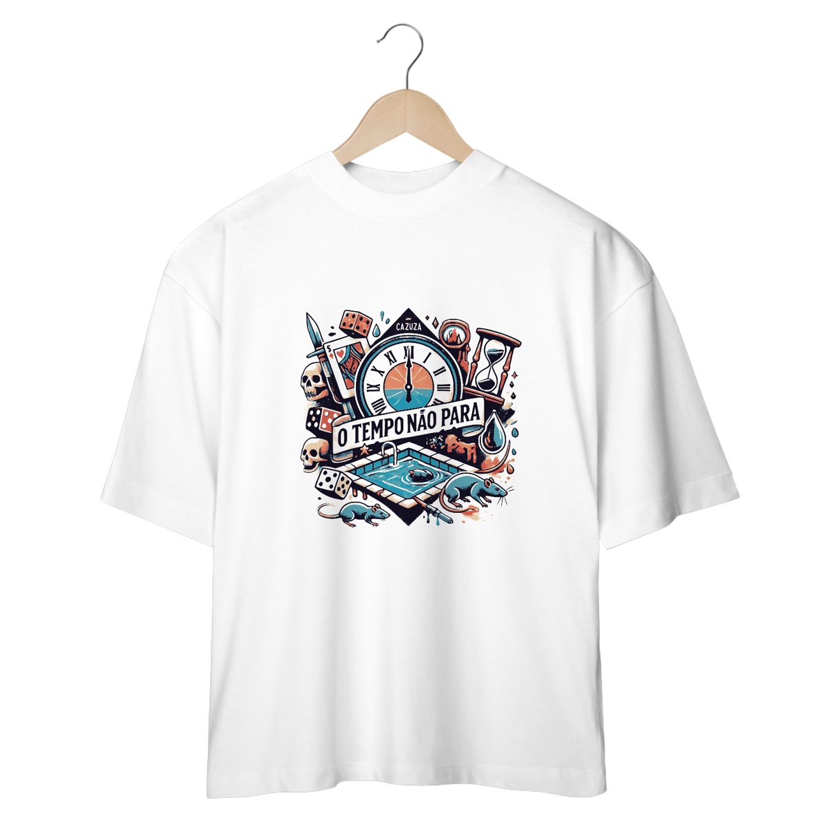 Nome do produto: Camiseta Oversized O Tempo Não Para