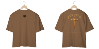 Nome do produto Camiseta Oversized Jesus Is King Geometrica