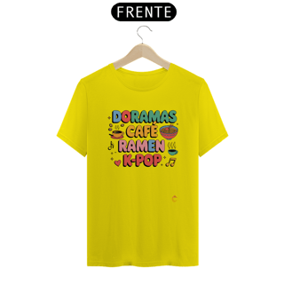 Nome do produto Camiseta Unisssex | Doramas, Café, Ramen e K-Pop
