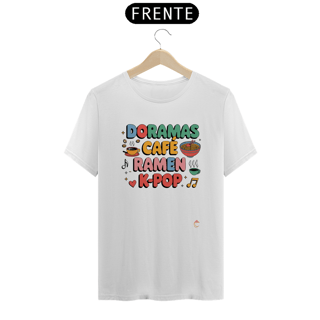 Nome do produto Camiseta Unisssex | Doramas, Café, Ramen e K-Pop