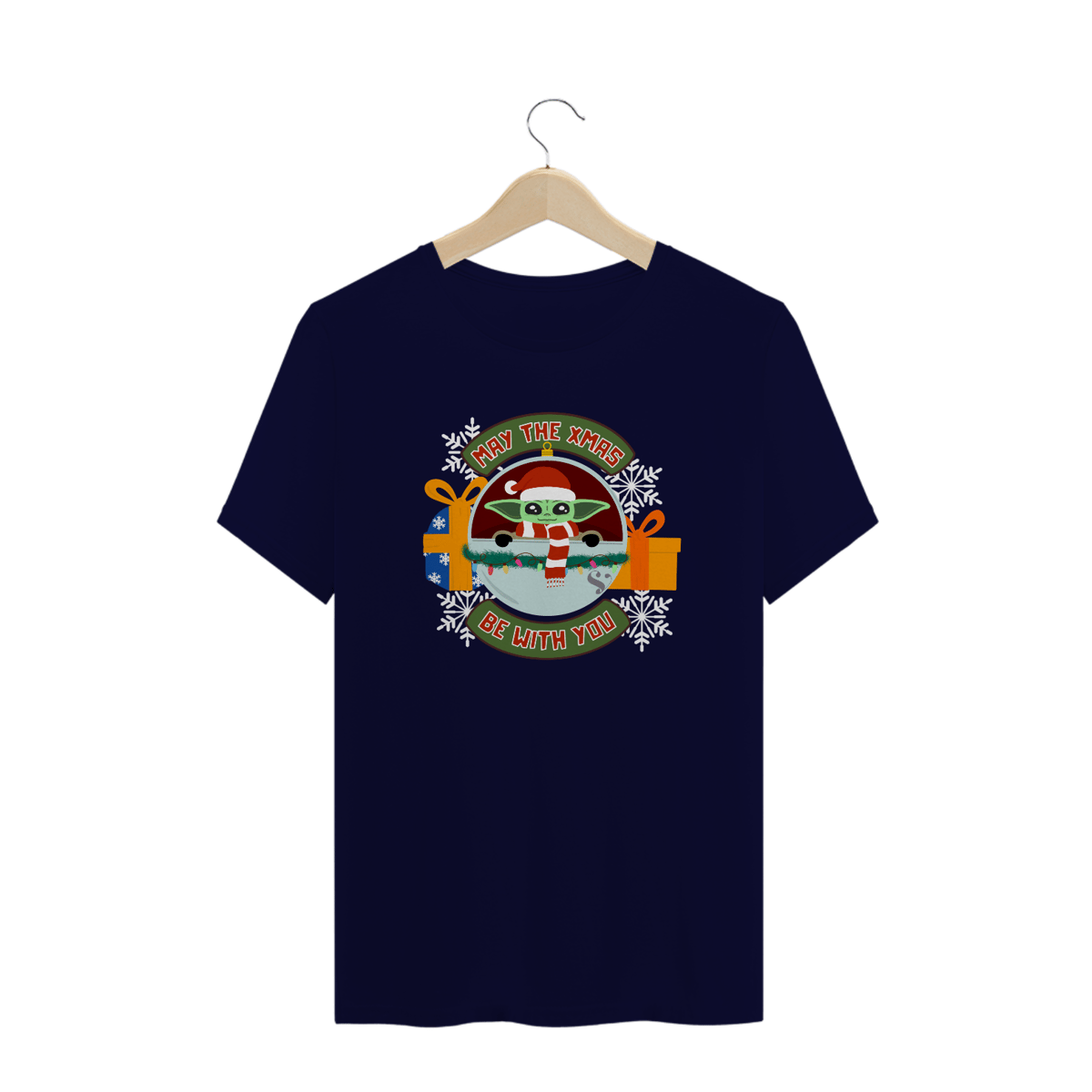 Nome do produto: Camiseta Natal do Grogu - Plus Size - Estampa Exclusiva Geek | 100% Algodão | CVS