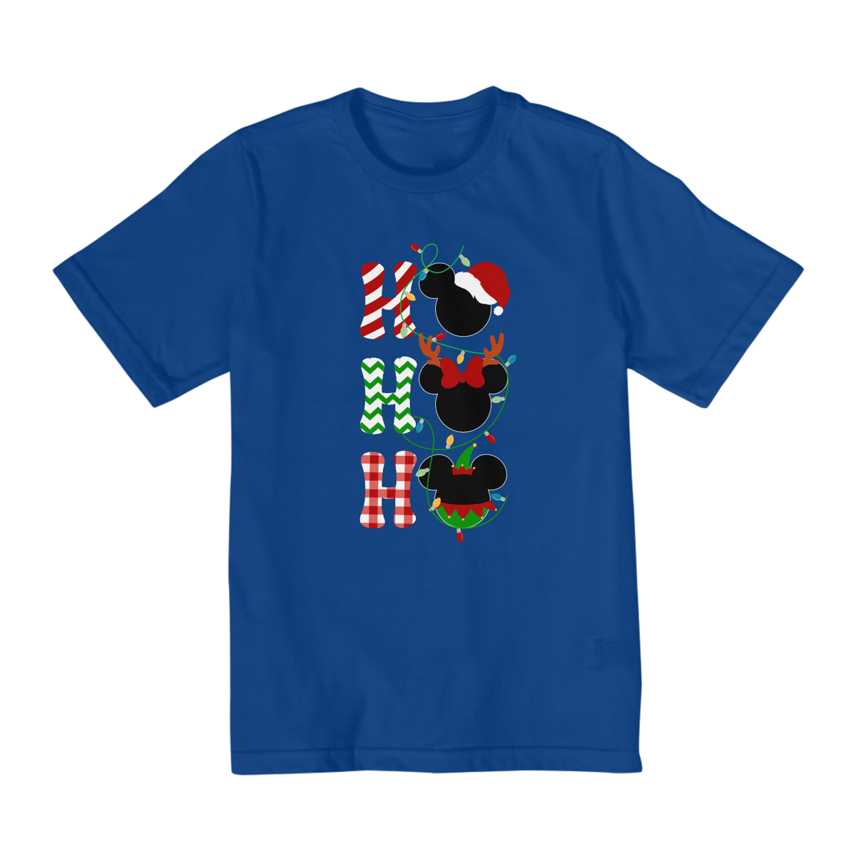 Nome do produto: Camiseta Mickey HO HO HO - Infantil - 2 a 8 - Estampa Exclusiva Geek | 100% Algodão | CVS