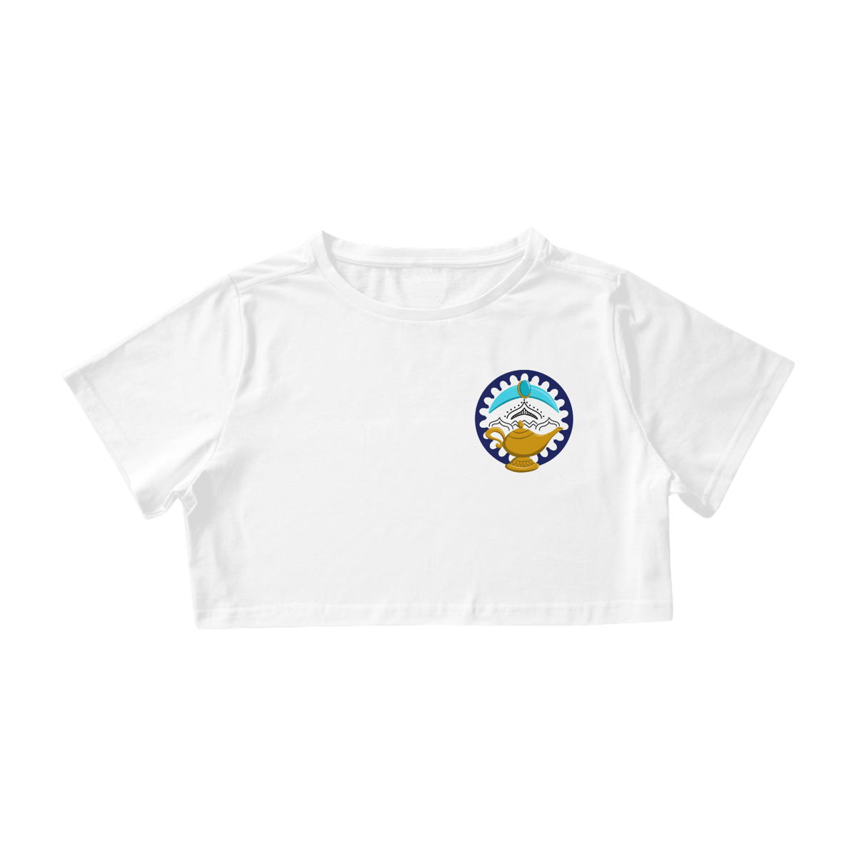 Nome do produto: Camiseta Cropped Princesa Jasmine - Estampa Exclusiva Geek | 100% Algodão | CVS