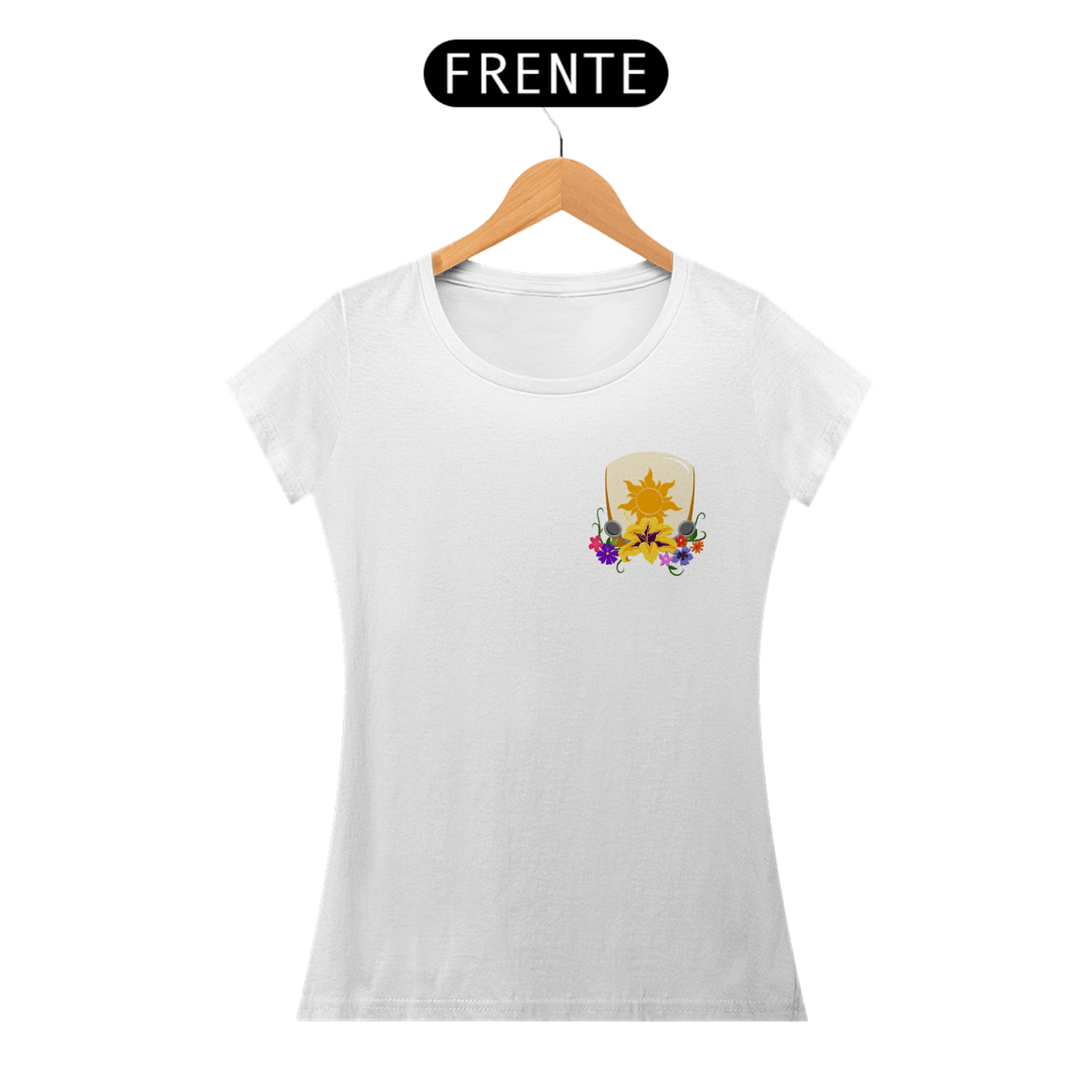 Nome do produto: Camiseta Baby Look (Baby Long) Princesa Rapunzel - Estampa Exclusiva Geek | 100% Algodão | CVS