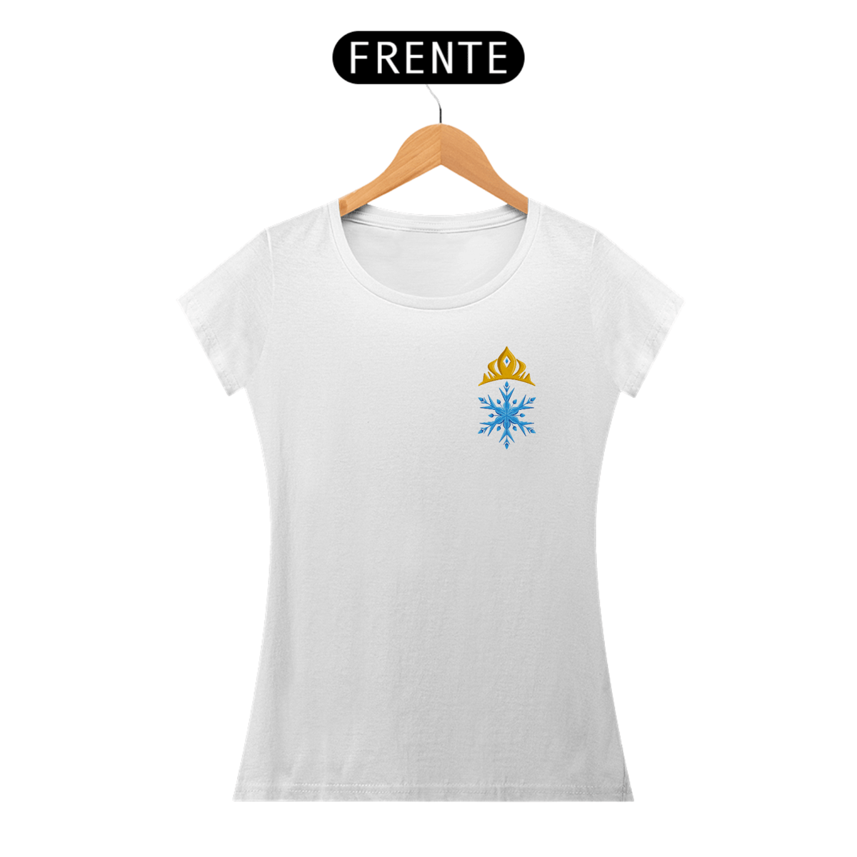 Nome do produto: Camiseta Baby Look (Baby Long) Princesa Elsa - Estampa Exclusiva Geek | 100% Algodão | CVS