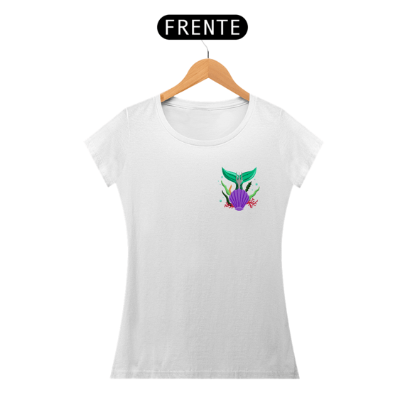 Camiseta Baby Look (Baby Long) Princesa Ariel - Estampa Exclusiva Geek | 100% Algodão | CVS