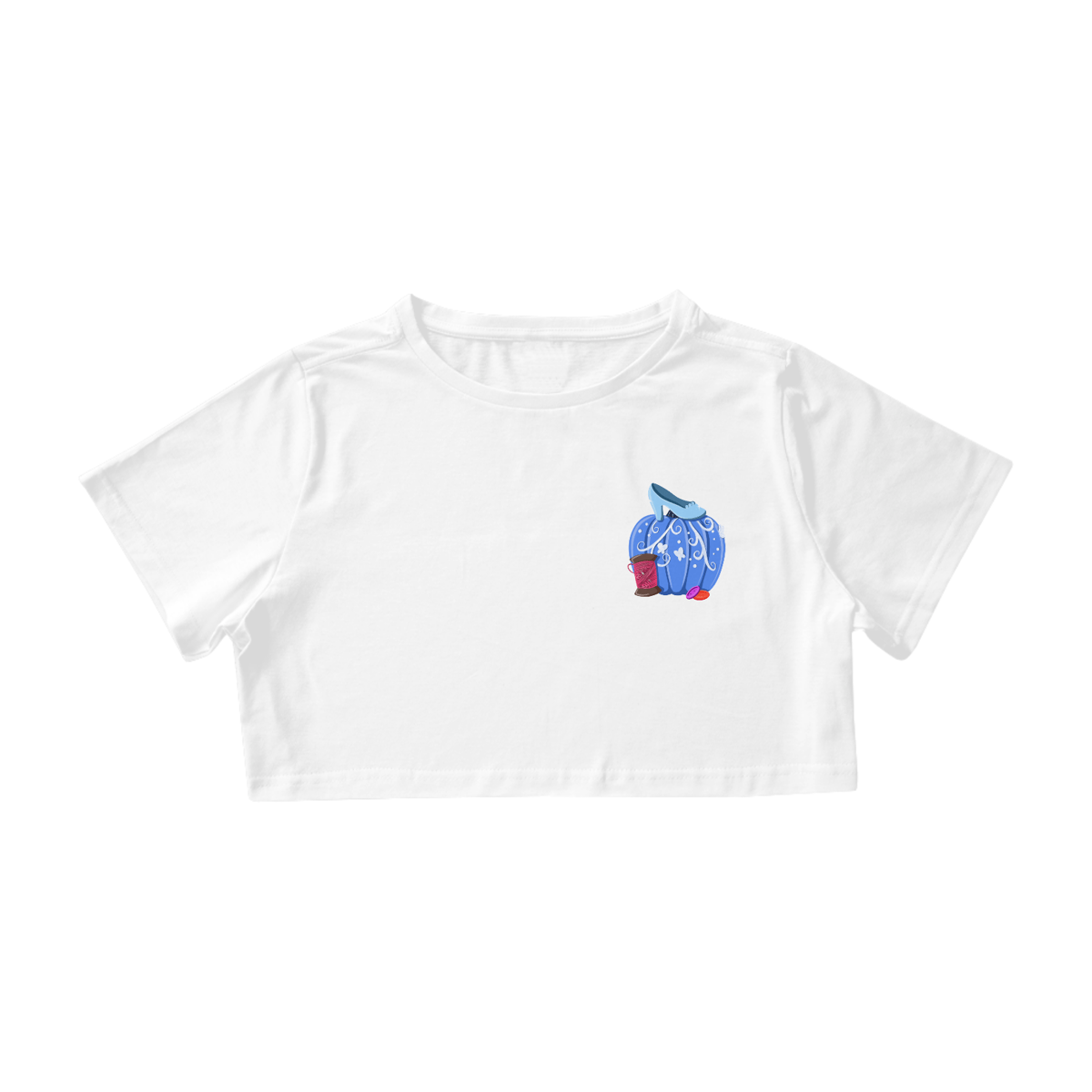Nome do produto: Camiseta Cropped Princesa Cinderela - Estampa Exclusiva Geek | 100% Algodão | CVS