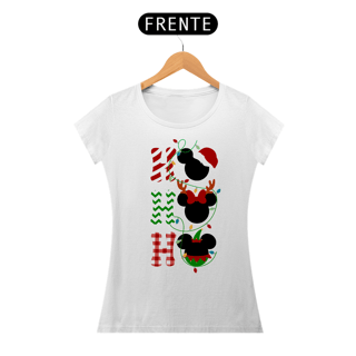 Nome do produtoCamiseta Mickey HO HO HO - Baby Look (Baby Long) - Estampa Exclusiva Geek | 100% Algodão | CVS