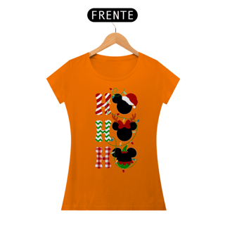 Nome do produtoCamiseta Mickey HO HO HO - Baby Look (Baby Long) - Estampa Exclusiva Geek | 100% Algodão | CVS