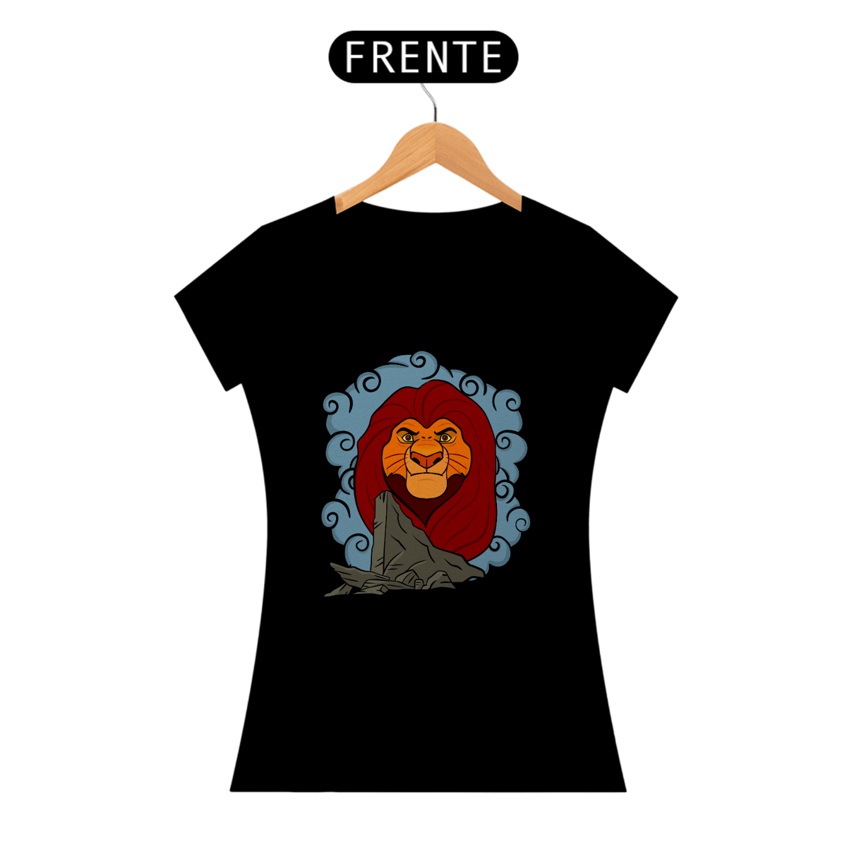Nome do produto: Camiseta Mufasa Pedra do Rei Baby Look (Baby Long) - Estampa Exclusiva Geek | 100% Algodão | CVS