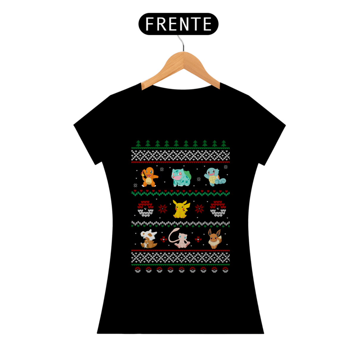 Nome do produto: Camiseta Baby Look Pokenatal – Pokémon Ugly Sweater | CVS
