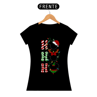 Nome do produtoCamiseta Mickey HO HO HO - Baby Look (Baby Long) - Estampa Exclusiva Geek | 100% Algodão | CVS