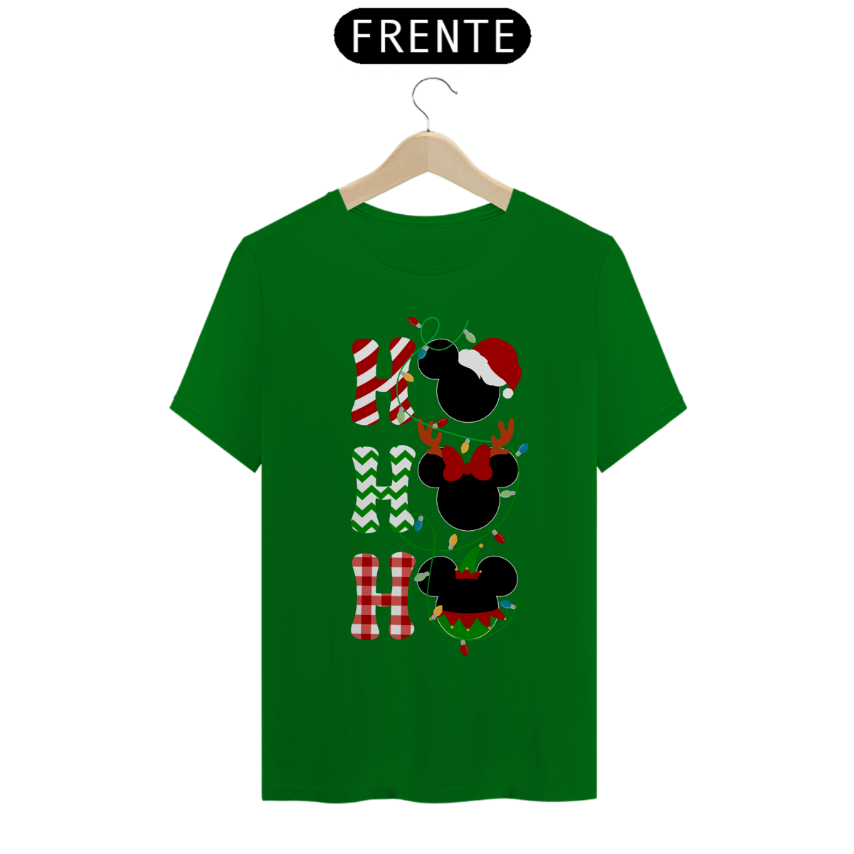 Nome do produto: Camiseta Mickey HO HO HO - Estampa Exclusiva Geek | 100% Algodão | CVS