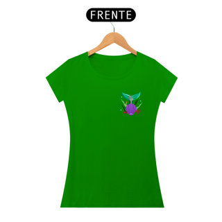 Nome do produtoCamiseta Baby Look (Baby Long) Princesa Ariel - Estampa Exclusiva Geek | 100% Algodão | CVS