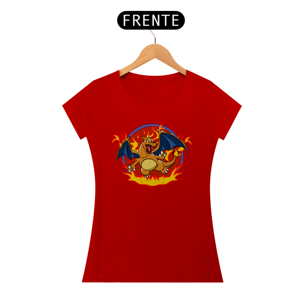Nome do produto: Baby Look Pokémon Charizard 100% Algodão – Estampa Geek Exclusiva | CVS