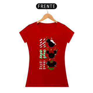 Nome do produtoCamiseta Mickey HO HO HO - Baby Look (Baby Long) - Estampa Exclusiva Geek | 100% Algodão | CVS