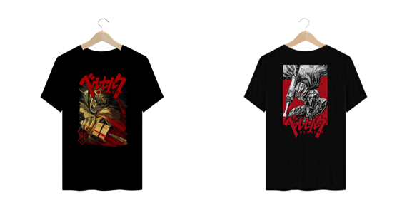 Camiseta Plus Size - Berserk - Estampa frente e costas