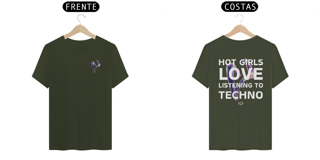 Nome do produto Camiseta Hot Girls Love Techno