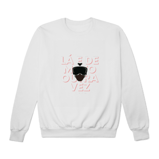 Nome do produto Lá e de Moto Outra Vez Logo - Collab  Lá e de Moto Outra Vez  - Unissex, Moletom Fechado