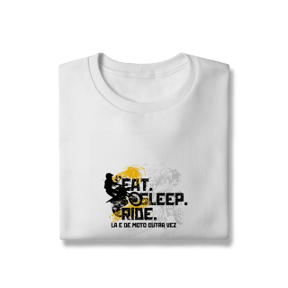Nome do produto Eat, Sleep, Ride - Collab  Lá e de Moto Outra Vez  - Unissex, Moletom fechado
