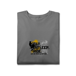 Nome do produto Eat, Sleep, Ride - Collab  Lá e de Moto Outra Vez  - Unissex, 100% Algodão, Plus Size