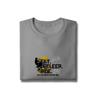 Nome do produto Eat, Sleep, Ride - Collab  Lá e de Moto Outra Vez  - Unissex, Moletom fechado