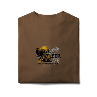 Nome do produto Eat, Sleep, Ride - Collab Lá e de Moto Outra Vez - Unissex, 100% Algodão, Oversized