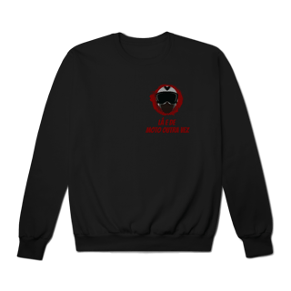 Nome do produto Capacete - Collab Lá e de Moto Outra Vez - Unissex, Moletom Fechado