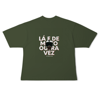 Nome do produto Lá e de Moto Outra Vez Logo - Collab Lá e de Moto Outra Vez - Unissex, 100% Algodão, Oversized