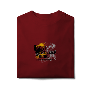 Nome do produto Eat, Sleep, Ride - Collab Lá e de Moto Outra Vez - Unissex, 100% Algodão, Oversized