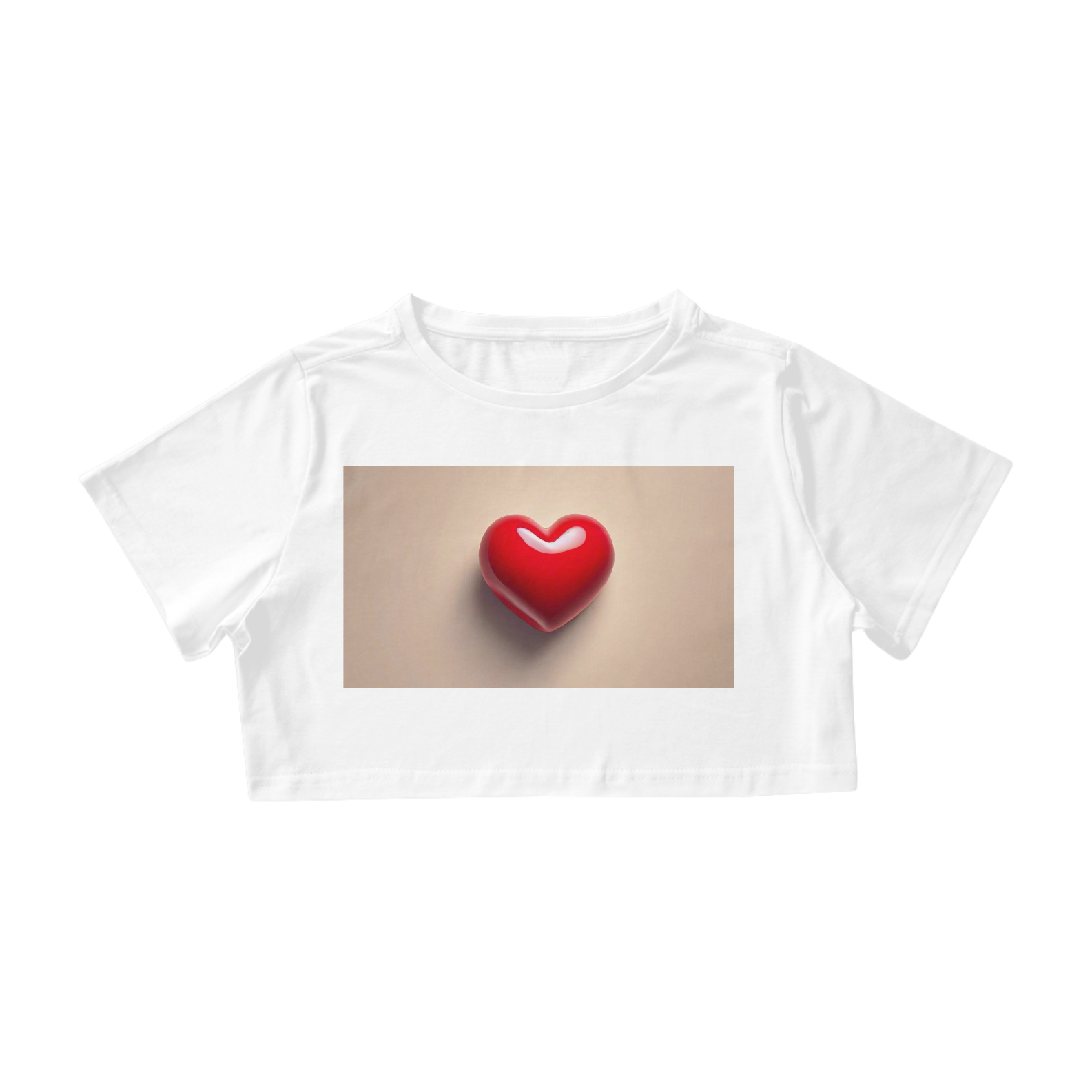 Camisa Cropped Estampa Coração ANAPRYCI 