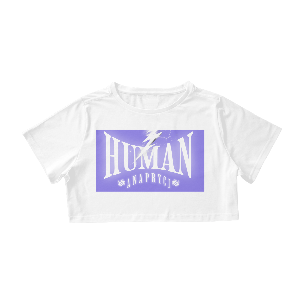 Nome do produto: Camisa Cropped Estampa HUMAN ANAPRYCI