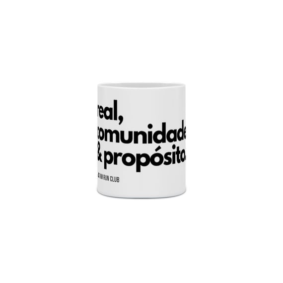 Caneca Mais 1km Run Club – Porcelana Branca 325ml