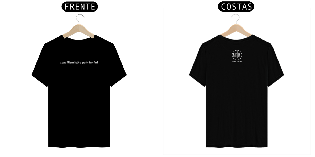 Nome do produto: Camiseta Masculina “História Fora do Feed” – Corrida com Propósito | Linha Prime