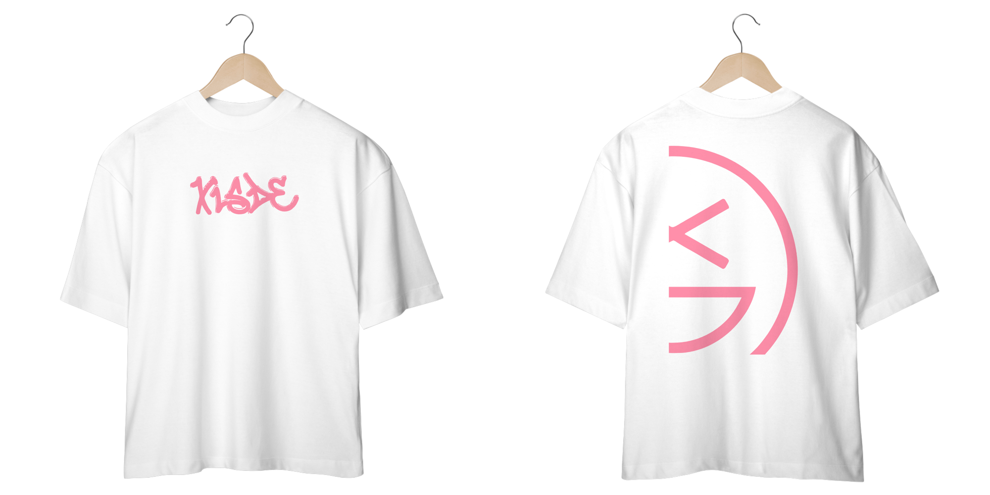 Camiseta Oversized Xisde com Logo Rosa - Streetwear Autêntico